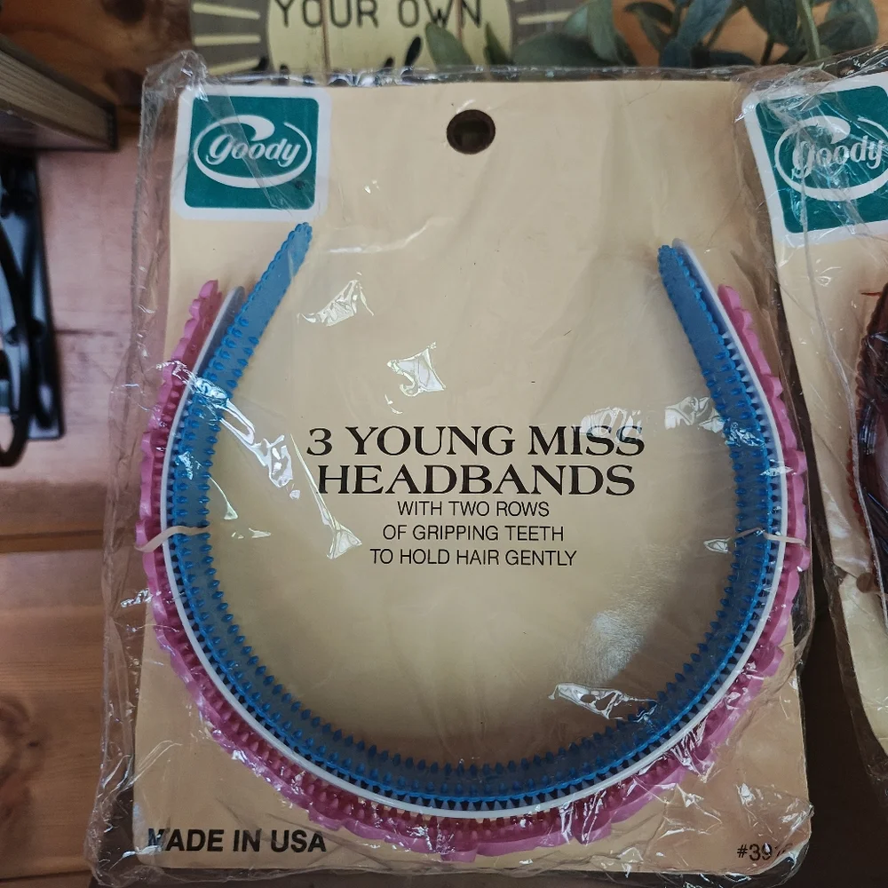 Set‎ of 2 Vintage 80s 1982 Goody Young Miss Headbands Gripping Teeth USA 3916